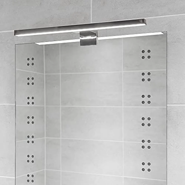 Maxkomfort LED Spiegelleuchte Badezimmer, 30/60cm, schwarz/weiß/chrom/acryl - IP44, LED fest integriert, Neutralweiß, Moderne Badbeleuchtung, Schranklicht, Schminklicht, ohne Schalter – Bild 4