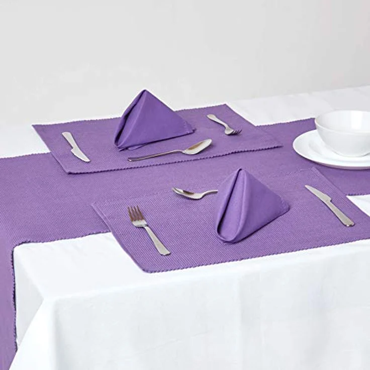 Homescapes Platzset Tischset lila im 2er-Set – 30 x 45 cm, 100% Baumwolle – Bild 3