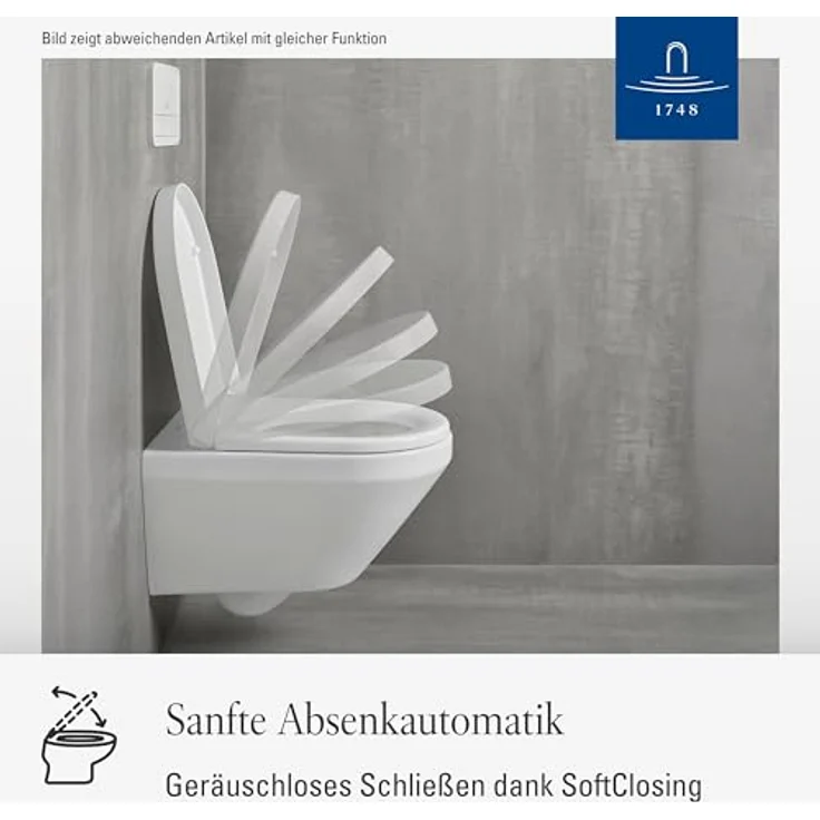 Villeroy & Boch 9M55S101 Villeroy&Boch Subway Toilettendeckel weiß alpin, mit Absenkautomatik, aus Duroplast, Klodeckel, Toilettensitz, oval – Bild 3