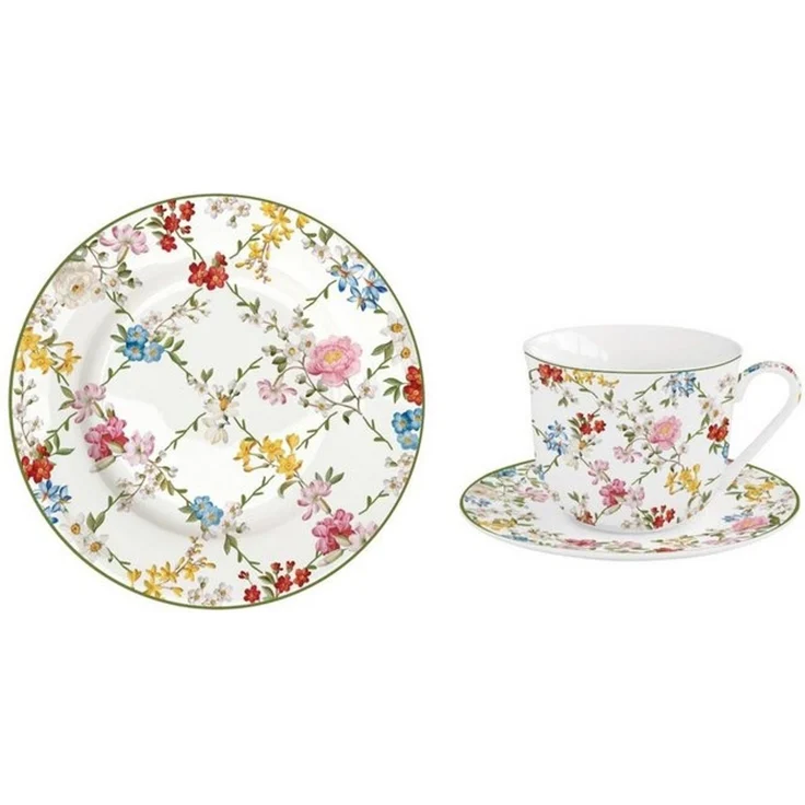 EasyLife Untertasse Garden Dreams, Spülmaschinengeeignet, Mehrfarbig, Blumenranken, H: 9.5cm – Bild 4