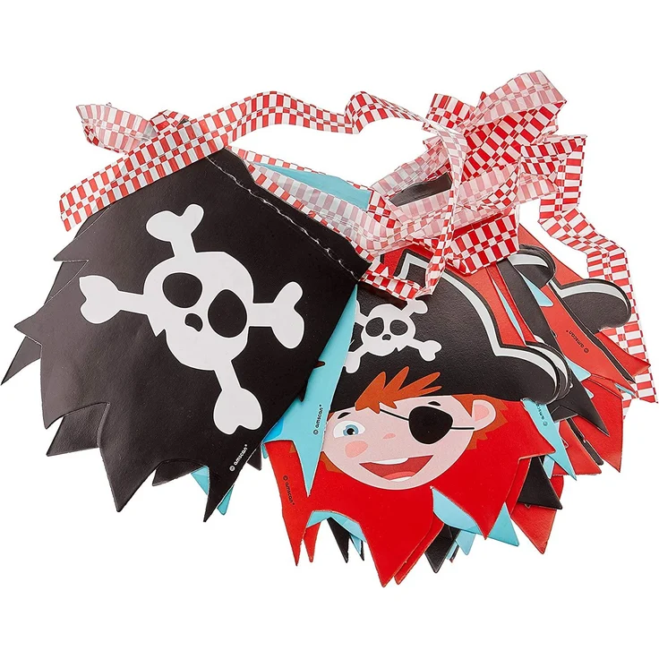 Amscan 9902134 - Wimpelkette Pirat, Größe circa 400 x 16 cm, Girlande, Hängedekoration – Bild 3