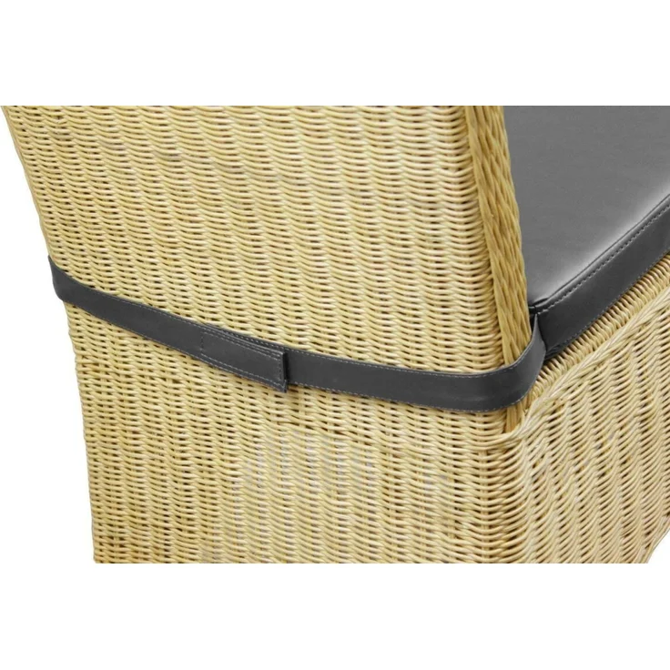 SEDEX 6er-Set Sitzpolster Larissa Schwarz aus Kunstleder für Rattan- und Loomstühle – Bild 6