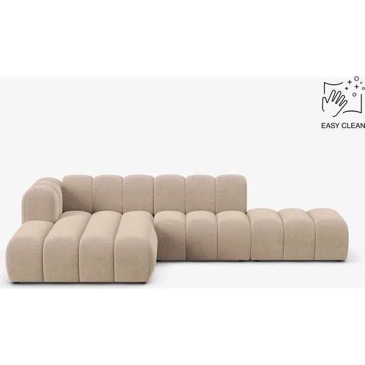 Micadoni Modulares Ecksofa offen Lupine 5-Sitzer Samt Venus Beige Links