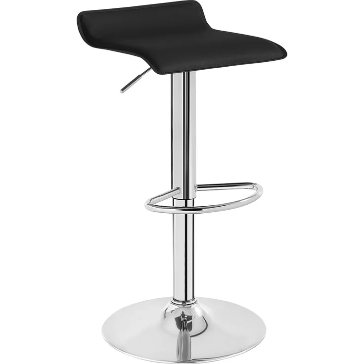 WOLTU BH11sz-1 Design Hocker Barhocker , stufenlose Höhenverstellung , verchromter Stahl , Antirutschgummi , pflegeleichter Kunstleder , gut gepolsterte Sitzfläche , Schwarz