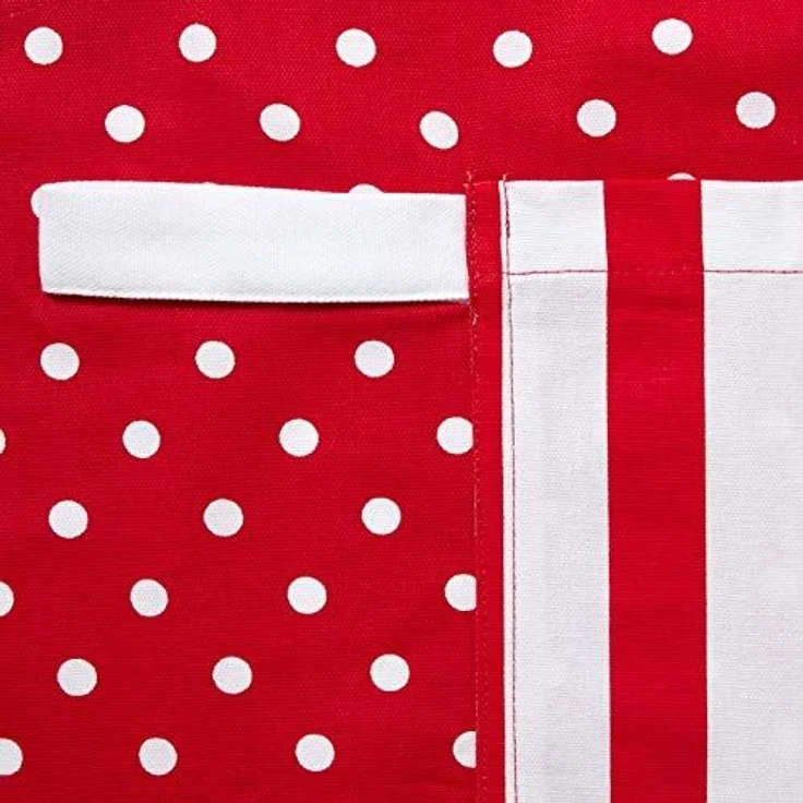 Homescapes Kochschürze Kochschürze Polka Dots rot-weiß aus 100% Baumwolle – Bild 2