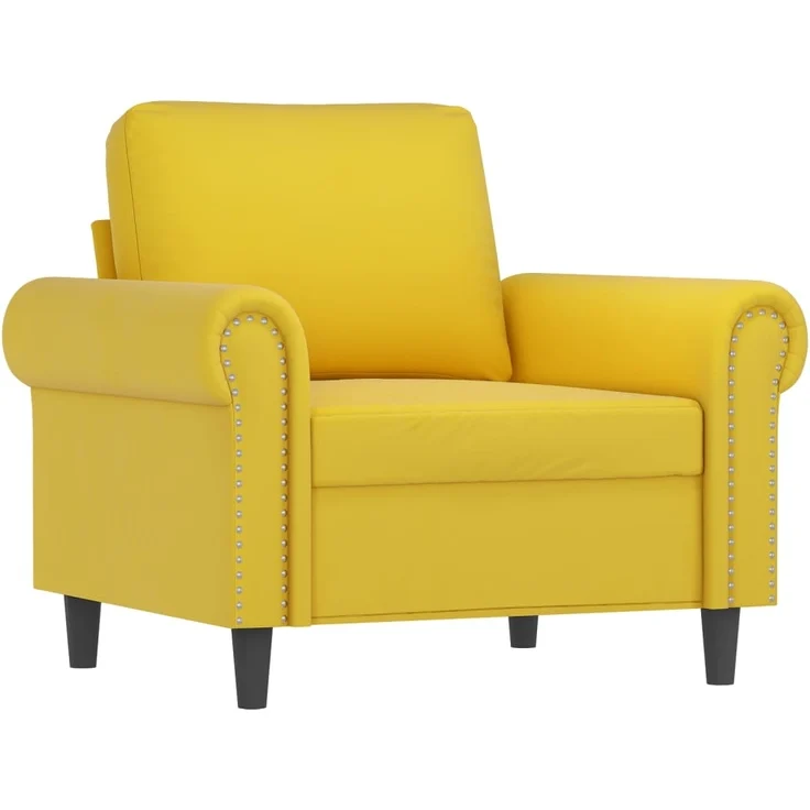 vidaXL Sessel mit Hocker Gelb 60 cm Samt 3201211 – Bild 3