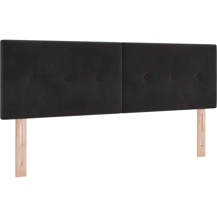 vidaXL Boxspringbett mit Matratze Schwarz 160 x 200 cm Samt 3450748 – Bild 4