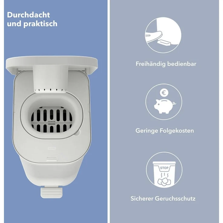 Rotho Babydesign Windeleimer, geruchsdicht, wandelbar zum klassischen Mülleimer – Bild 3