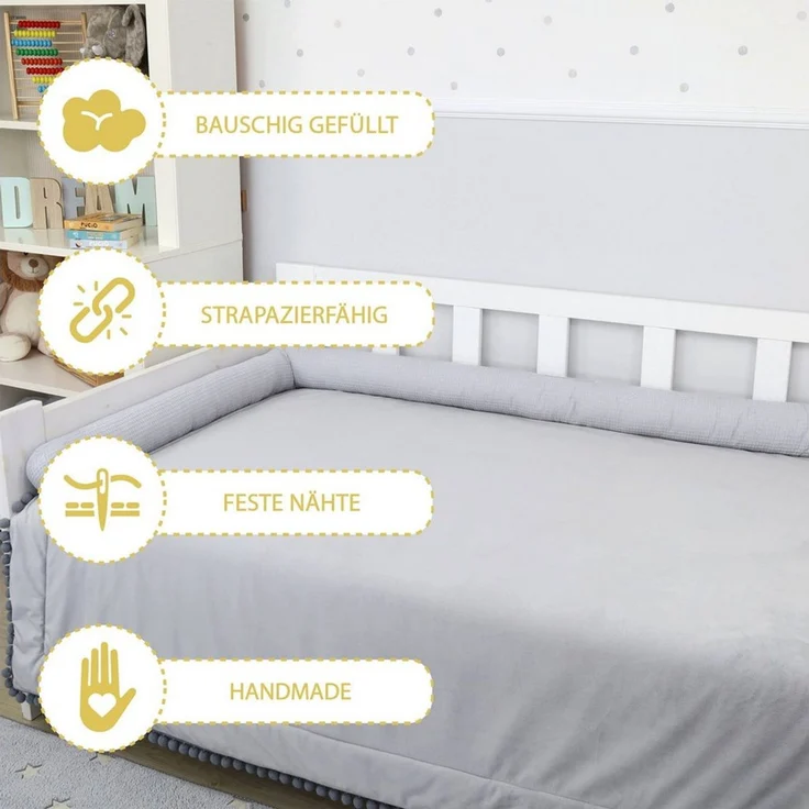 Totsy Baby Gardine Seitenschläferkissen Bettschlange Body Pillow 150 cm Kopfkissen lang – Bild 3
