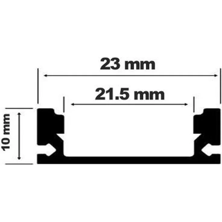 ENERGMiX LED-Stripe-Profil 2m Schwarze LED Aluprofil Alu Schiene Kanalsystem, Kanal Profil für LED-Streifen mit 2 Abdeckungen Schwarz und weiß – Bild 3
