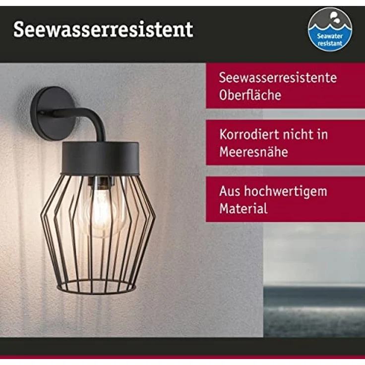Paulmann 94736 Außenwandleuchte Lanka seewasserresistent E27 – Bild 2