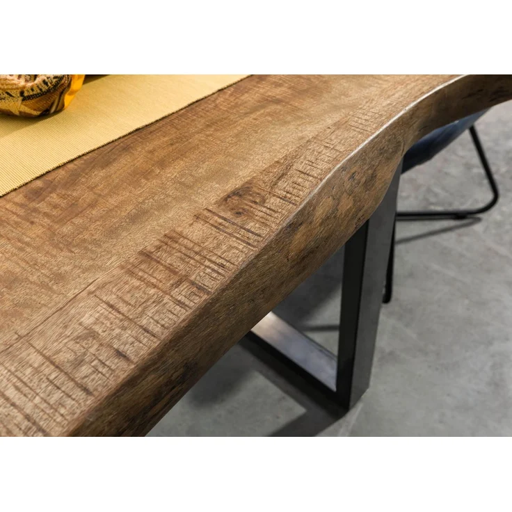 Baumtisch Mango 140x90x77 natur lackiert / U-Beine anthrazit glänzend FREEFORM 5 – Bild 5