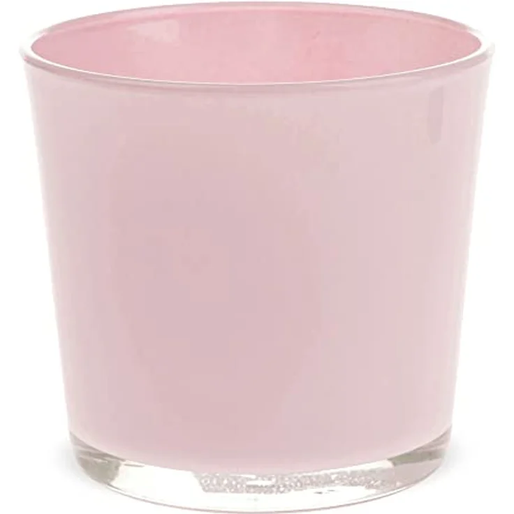 matches21 HOME & HOBBY Blumentopf Glastopf Pflanzgefäß Teelichtglas rund Übertopf rosa 11,5 cm (1 St) – Bild 2