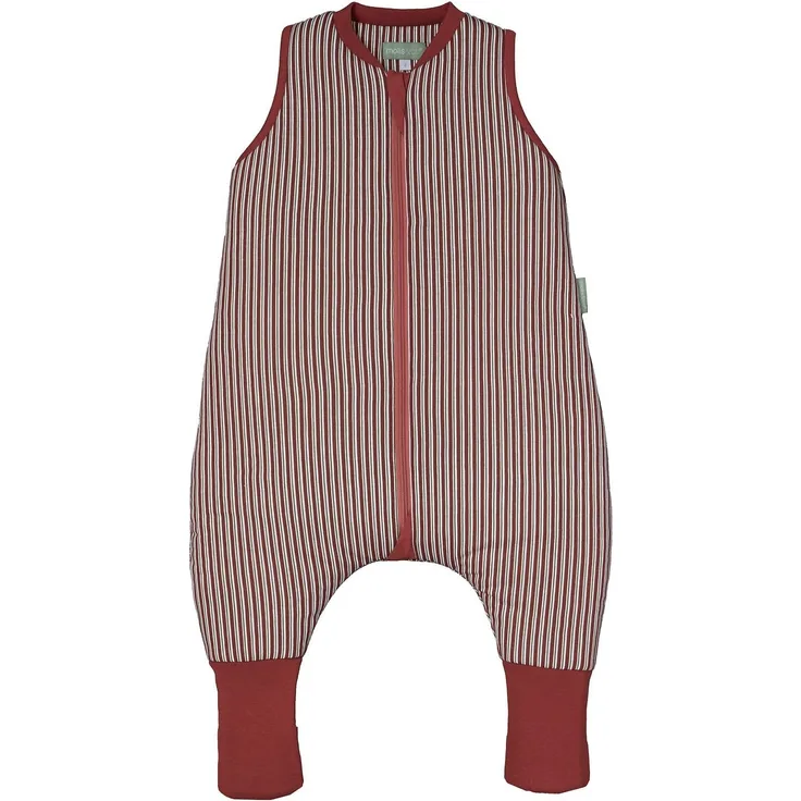 molis&co - Baby Schlafsack mit Füßen und Socke - Ideal für den Winter - Babyschlafsack mit Beinen 2,5 tog - 100% Baumwolle (Oeko-TEX 100), Premium Qualität - Burgundy Stripes (117 cm)