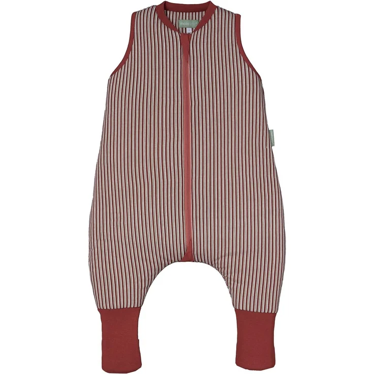 molis&co - Baby Schlafsack mit Füßen und Socke - Ideal für den Winter - Babyschlafsack mit Beinen 2,5 tog - 100% Baumwolle (Oeko-TEX 100), Premium Qualität - Burgundy Stripes (117 cm)