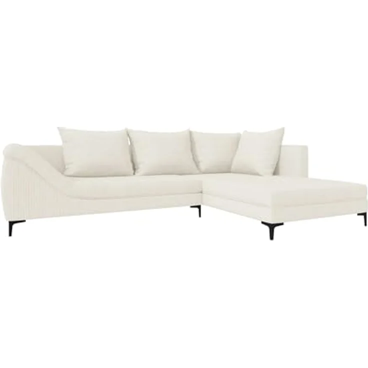 99rooms Loni Ecksofa Cordstoff POSO Creme Rechts – Bild 8
