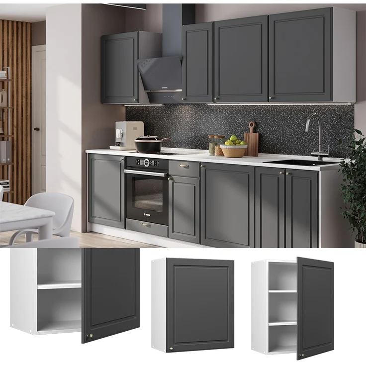 Hängeschrank Fame-Line Anthrazit Landhaus 60 cm Vicco – Bild 3