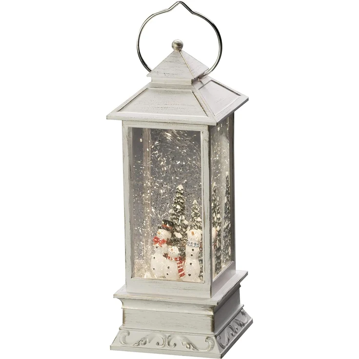 Konstsmide LED Wasserlaterne Schneemänner weiß, 10,5cm x 10,5cm x 27,5cm