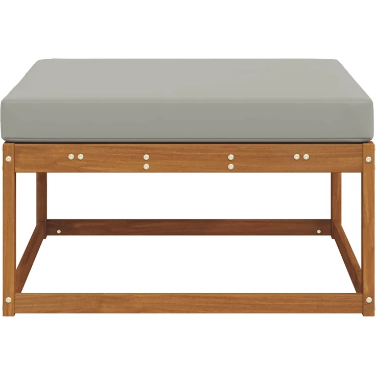 vidaXL Outdoor-Fußhocker Massivholz Akazie Natur und Hellgrau 900528 – Bild 4