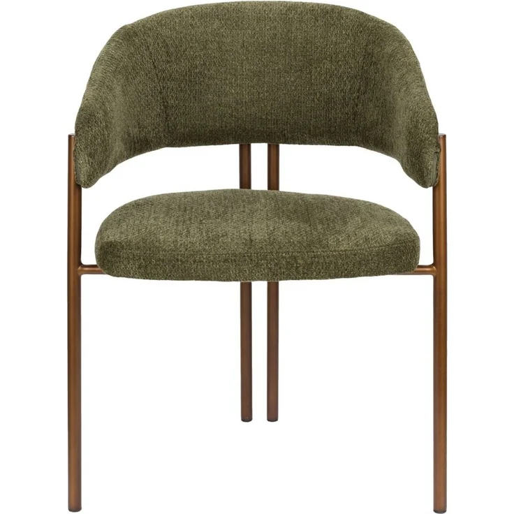 Esszimmerstuhl Naida im 2er-Set, Grün mit Bouclé-Bezug von Dutchbone – Bild 2