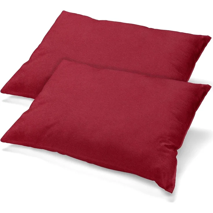 aqua-textil Classic Line Baumwoll Kissenbezug 2er-Set 48x74 Bordeaux e Kissen Bezug Reißverschluss Jersey Kissenhülle – Bild 1