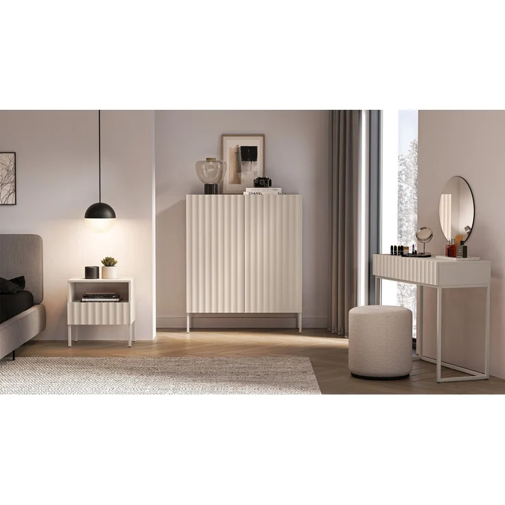 Selsey 'Derriva' Schminktisch mit Schublade, hellbeige, ca. 78 x 92 x 40 cm – Bild 3