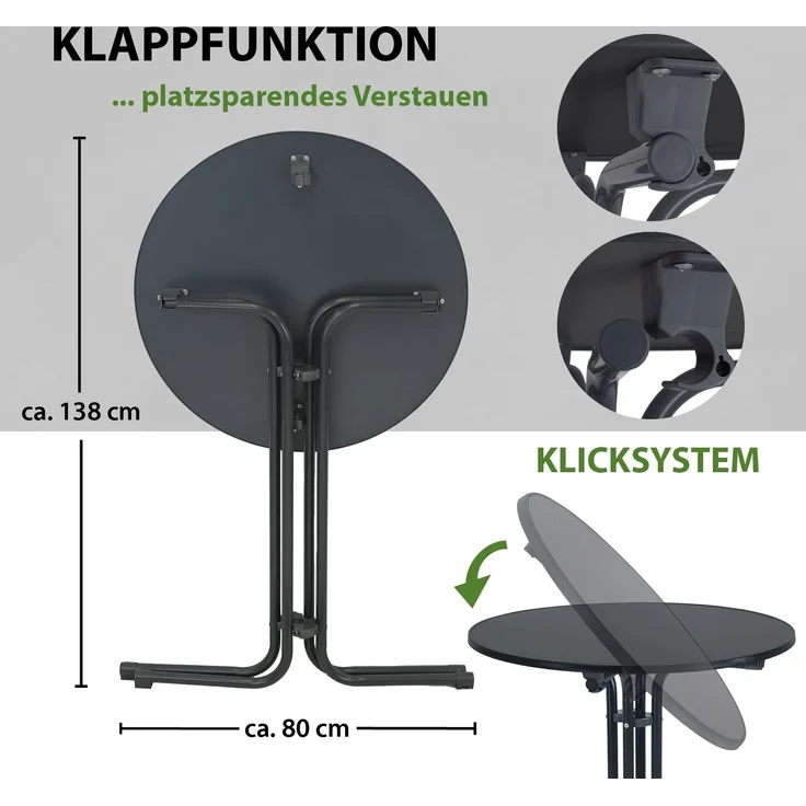 10x Stehtisch klappbar Ø 70 cm Höhe 110 cm Stahl Gastrotisch Partytisch Bistrotisch in Anthrazit – Bild 4