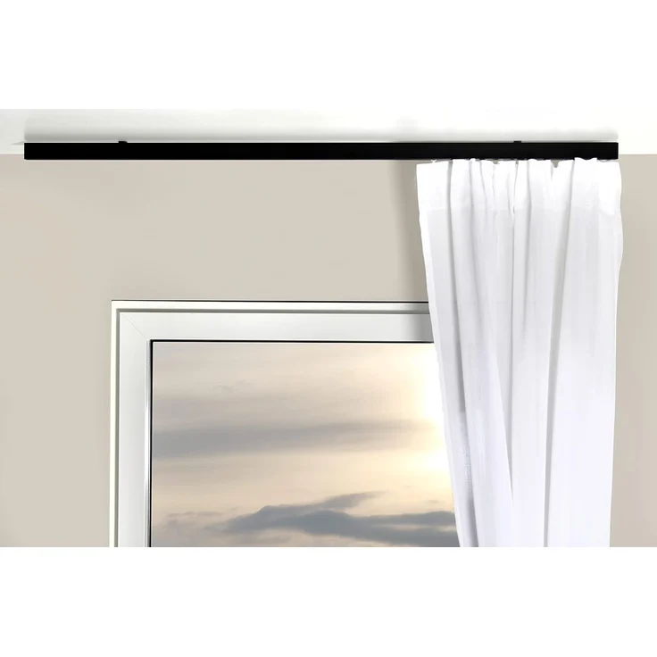 Deco-Raum® Gardinenschiene Innenlauf Loft | Befestigung: Deckenträger | Größe: 220cm | Material: Aluminium | Farbe: Schwarz – Bild 8