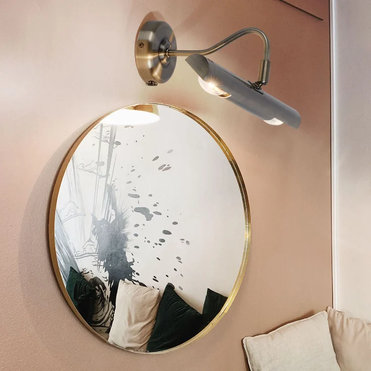 Wandlampe, Metall, Messing, verstellbar, L 36 cm – Bild 4