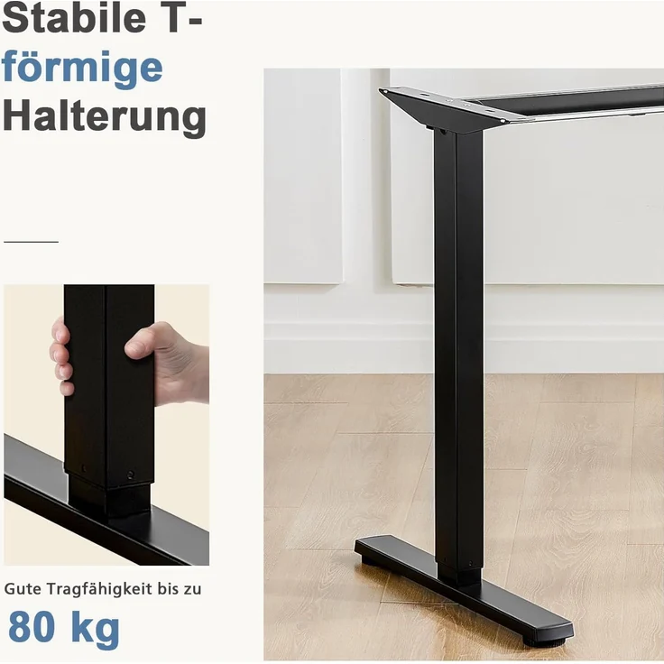DUMOS Schreibtisch Höhenverstellbar, Ergonomic Elektrischer Schreibtische 120 X 60 cm, Standing Desk, Height Adjustable Tisch, Office Desk Geeignet für Büros, Wohnungen und andere (Braun) – Bild 6