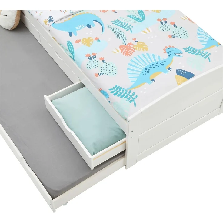 IDIMEX Funktionsbett JESSY, Bett mit Stauraum Jugendbett mit 3 Schubladen Ausziehbett Kiefer 90x19 – Bild 3