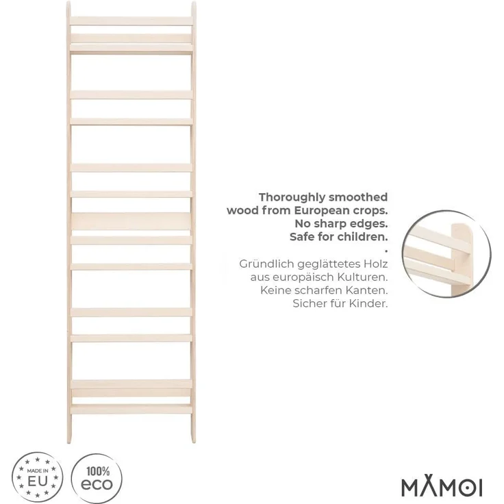 MAMOI® Kinderbücherregal aus Holzwerkstoff – Bücherkiste, Kinderbücherregal, Bücherregal für Kinderzimmer, Bücherbank, Wandregal, Montessori Kindermöbel – Bild 4