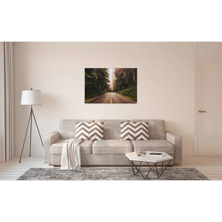 Leinwandbild Straße Wald Grün braun 90x60 DD120309 Keilrahmen Wandbild Leinwand – Bild 6