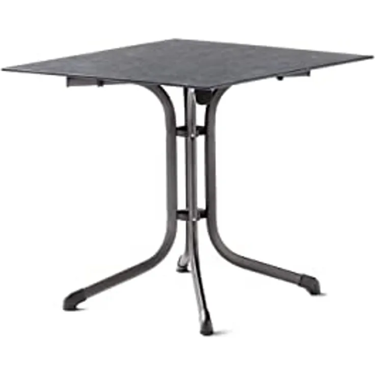 Sieger Boulevard-Klapptisch Boulevard-Klapptisch klappbar, Stahlrohr Eisengrau 80 x 73 x 80 cm