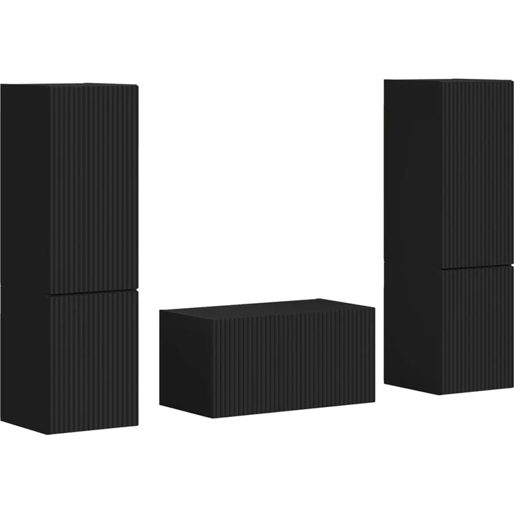 vidaXL TV-Schrankset 5 pcs Schwarz Holzwerkstoff 3409097 – Bild 2