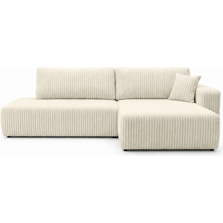 Kaiser Möbel OPEN XL Ecksofa mit Schlaffunktion und Bettkasten, Cordstoff Tilia, große Liegefläche, hohe Abriebfestigkeit