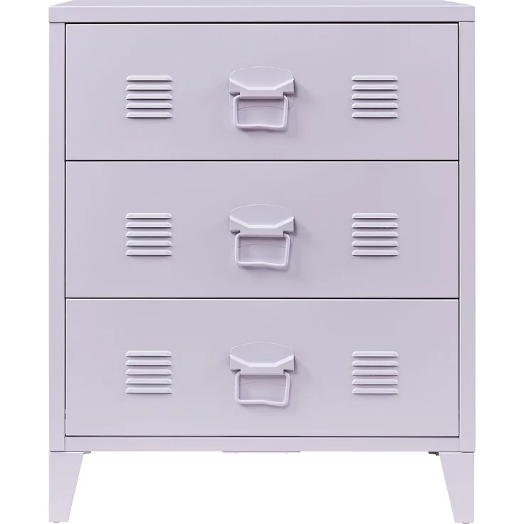 Metallkommode mit 3 Schubladen Hämeenlinna 60x40x72 cm Lila [en. casa] – Bild 5