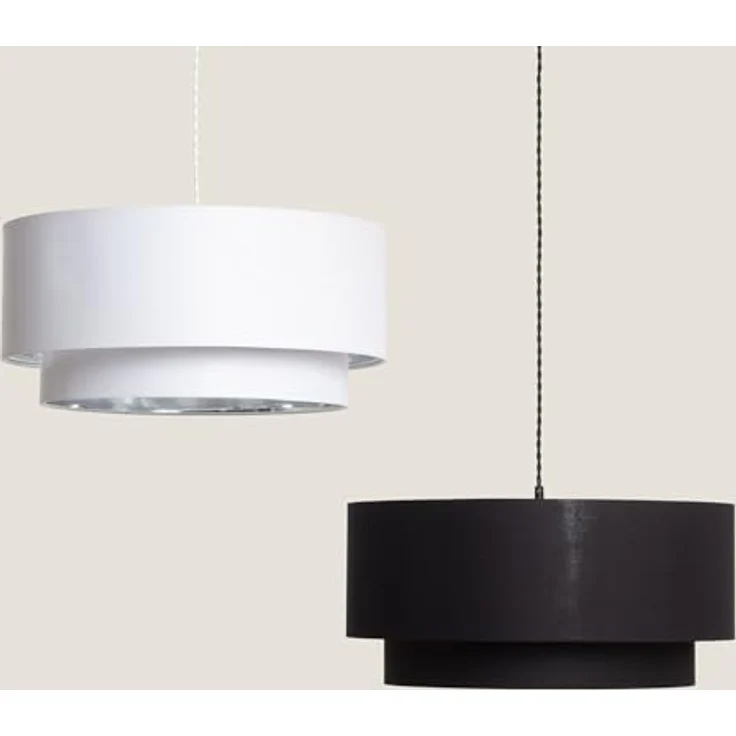 LEDKIA LIGHTING Reflect Duo Hängeleuchte, Verstellbare Länge, E27 Fassung, Schwarz, Textil – Bild 2