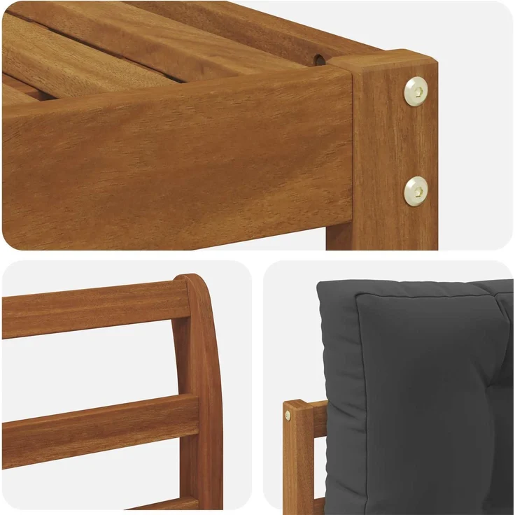 vidaXL Outdoor-Sofagarnitur 6 stk. 6-Sitzer Natur und Anthrazit 3367965 – Bild 5