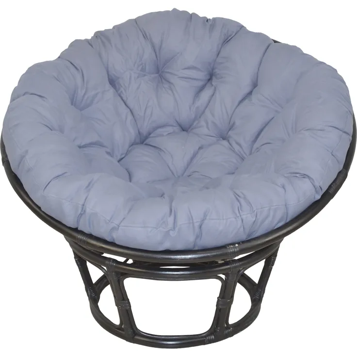 Papasansessel, Relaxsessel aus Rattan handgearbeitet, Ø 100cm, schwarz