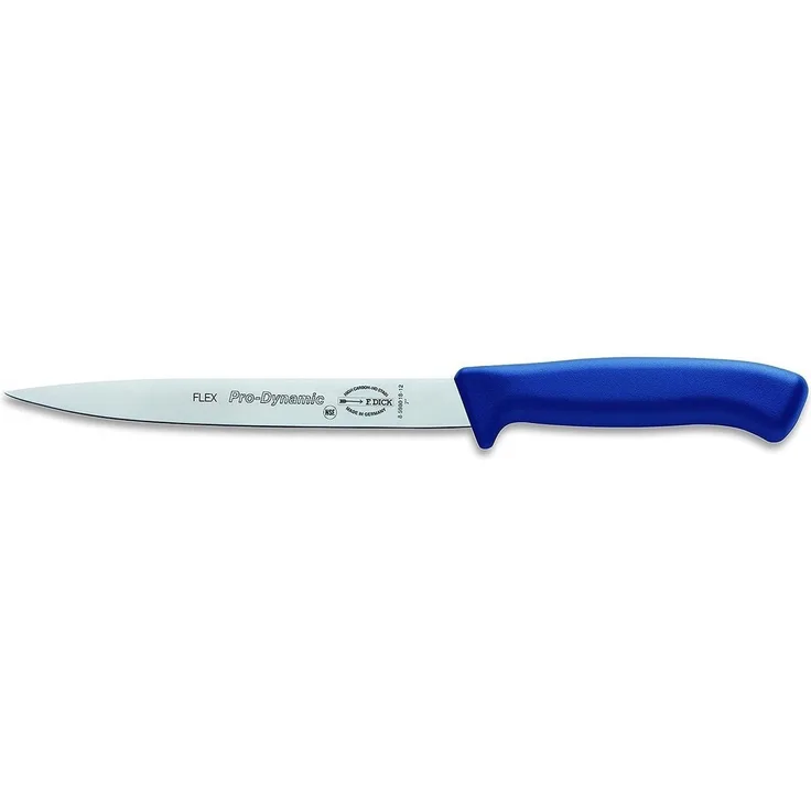F. DICK ProDynamic Filetiermesser (Klingenlänge 18 cm, Küchenmesser, Klinge X55CrMo14 Stahl, Härte 56°, Messer, Filiermesser für Fisch + Fleisch) 85980182-12, Blau