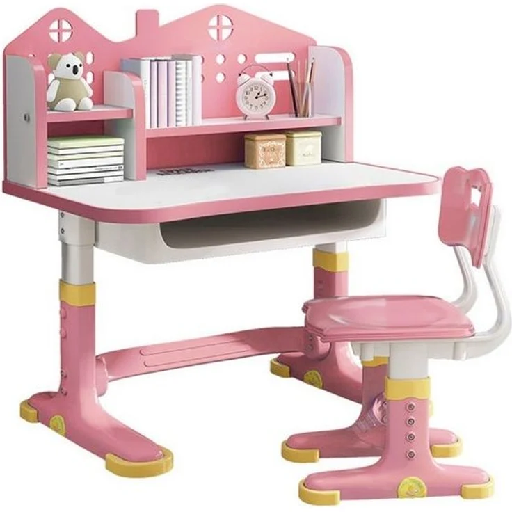 Rutaqian Kinderschreibtisch Kinderschreibtischstuhl mit Bücherständer,Höheverstellbar 65 und 71cm (Schreibtisch Mädchen ab 6 jahren, 1-St, ergonomischer Kids Schreibtisch und Stuhlset für Kinder), mit Stuhl & Schublade,Kinder Schüler Schreibtisch für J...