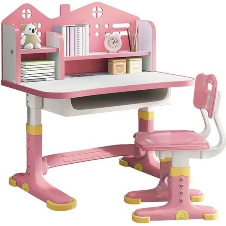 Rutaqian Kinderschreibtisch Kinderschreibtischstuhl mit Bücherständer,Höheverstellbar 65 und 71cm (Schreibtisch Mädchen ab 6 jahren, 1-St, ergonomischer Kids Schreibtisch und Stuhlset für Kinder), mit Stuhl & Schublade,Kinder Schüler Schreibtisch für J...