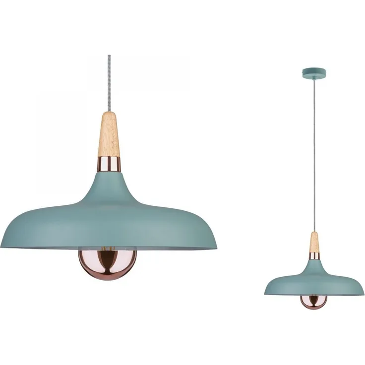 Paulmann No. 79655 Pendelleuchte Neordic Juna Kupfer, Holz, Softgrün E27