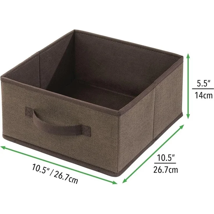 Aufbewahrungsbox Stoffbox 2er Set mit Griff mDesign aus Kunstfaser Braun Box – Bild 8