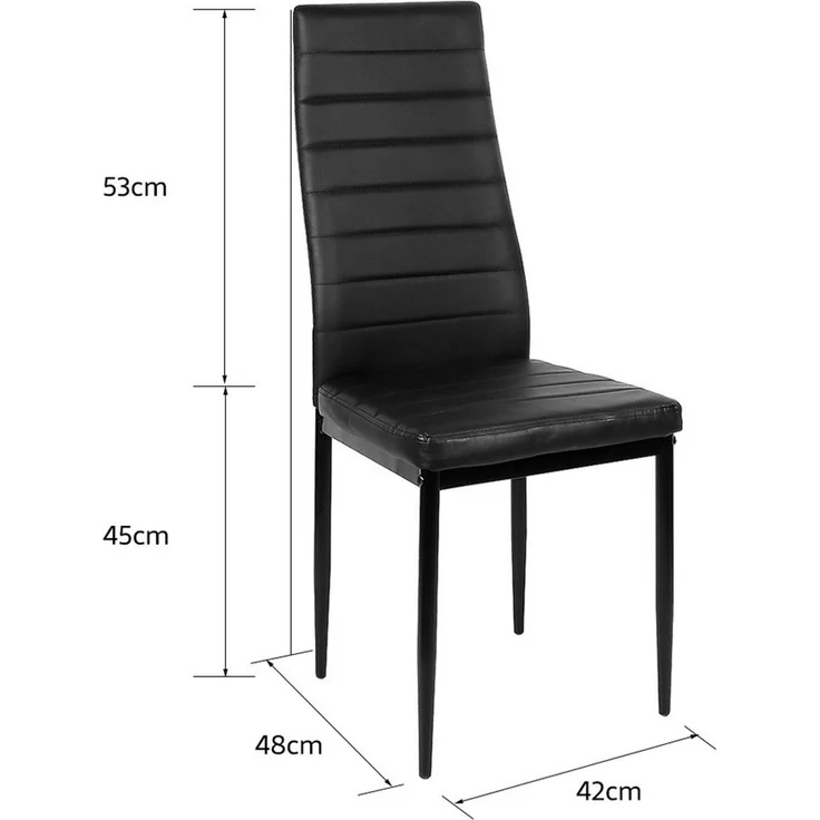 JEOBEST Esszimmerstuhl (2er-Set), Eleganter Stuhl mit hoher Rückenlehne, Kunstleder-Bezug, Polsterstuhl mit Metallbeinen – Bild 3
