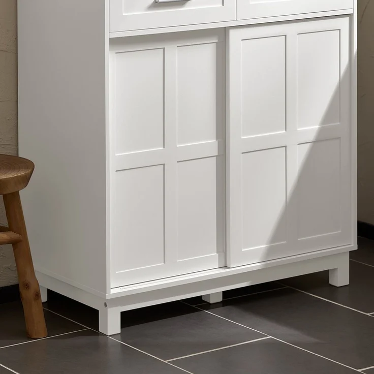 SoBuy FSB84-W Sideboard, MDF, Lackiert, Weiß, 80 x 85 x 40 cm – Bild 5