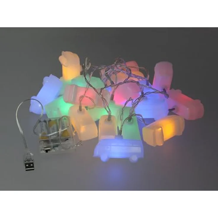 BRISA VW Collection - Volkswagen 3D Batterie Lichter-Kette Garten-Beleuchtung-Partylicht T1 Bulli Bus Design (Innen/3 m/LED/Classic Bus/Bunt) – Bild 3