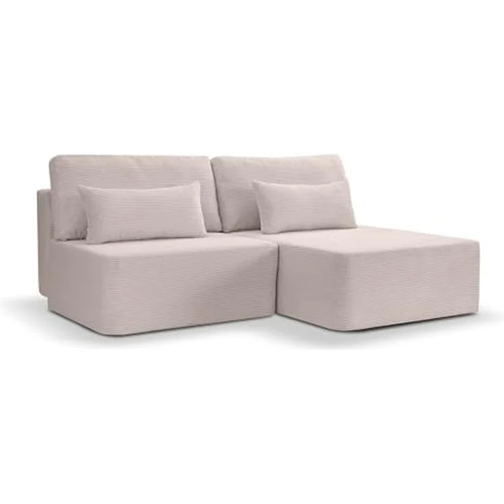 Ecksofa (B/H/T: 213x95x158 cm) in Grau-beige – Bild 1