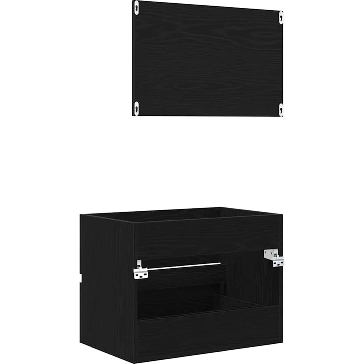 vidaXL Badezimmermöbel-Set mit Schubladen 2 pcs Schwarz Eichen-Optik 875434 – Bild 10